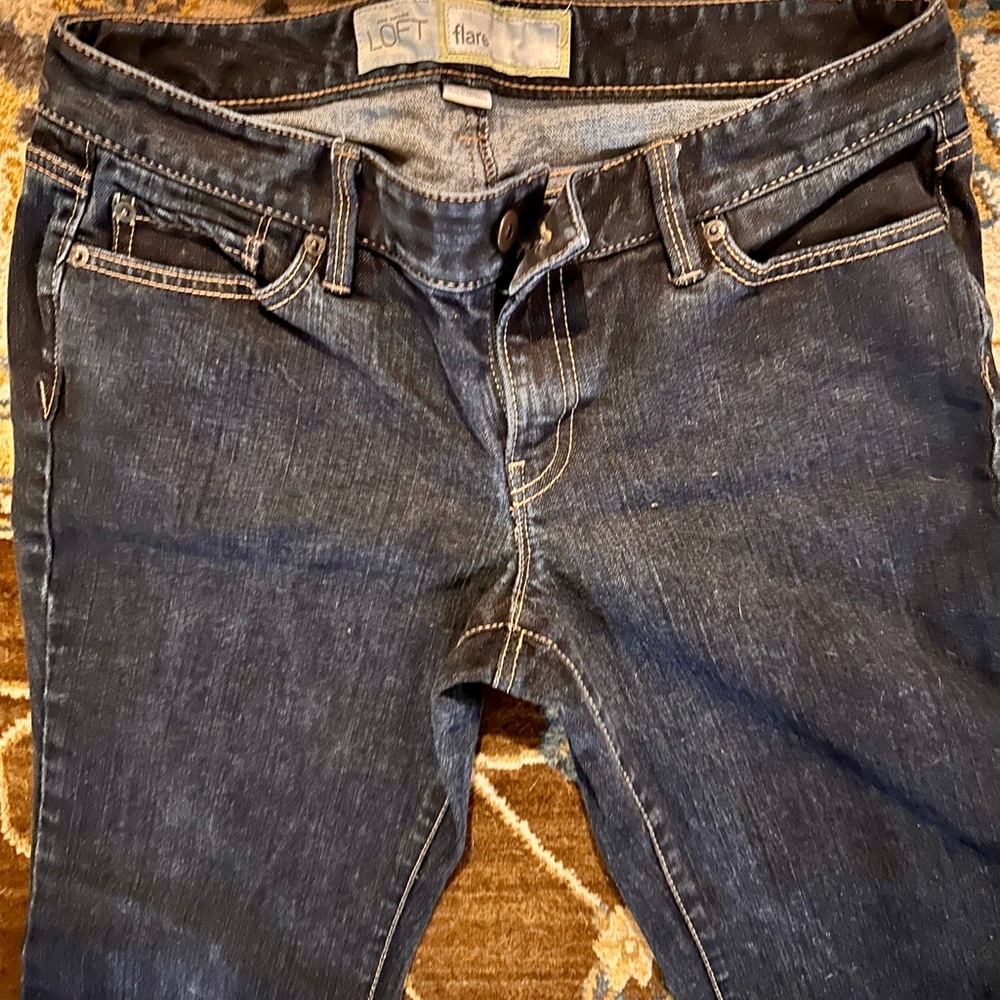 LOFT Blue Flare Jeans - Picture 5 of 7